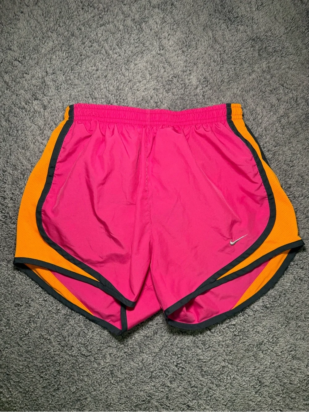 Nike Women's Hot Pink Shorts with Orange Panels